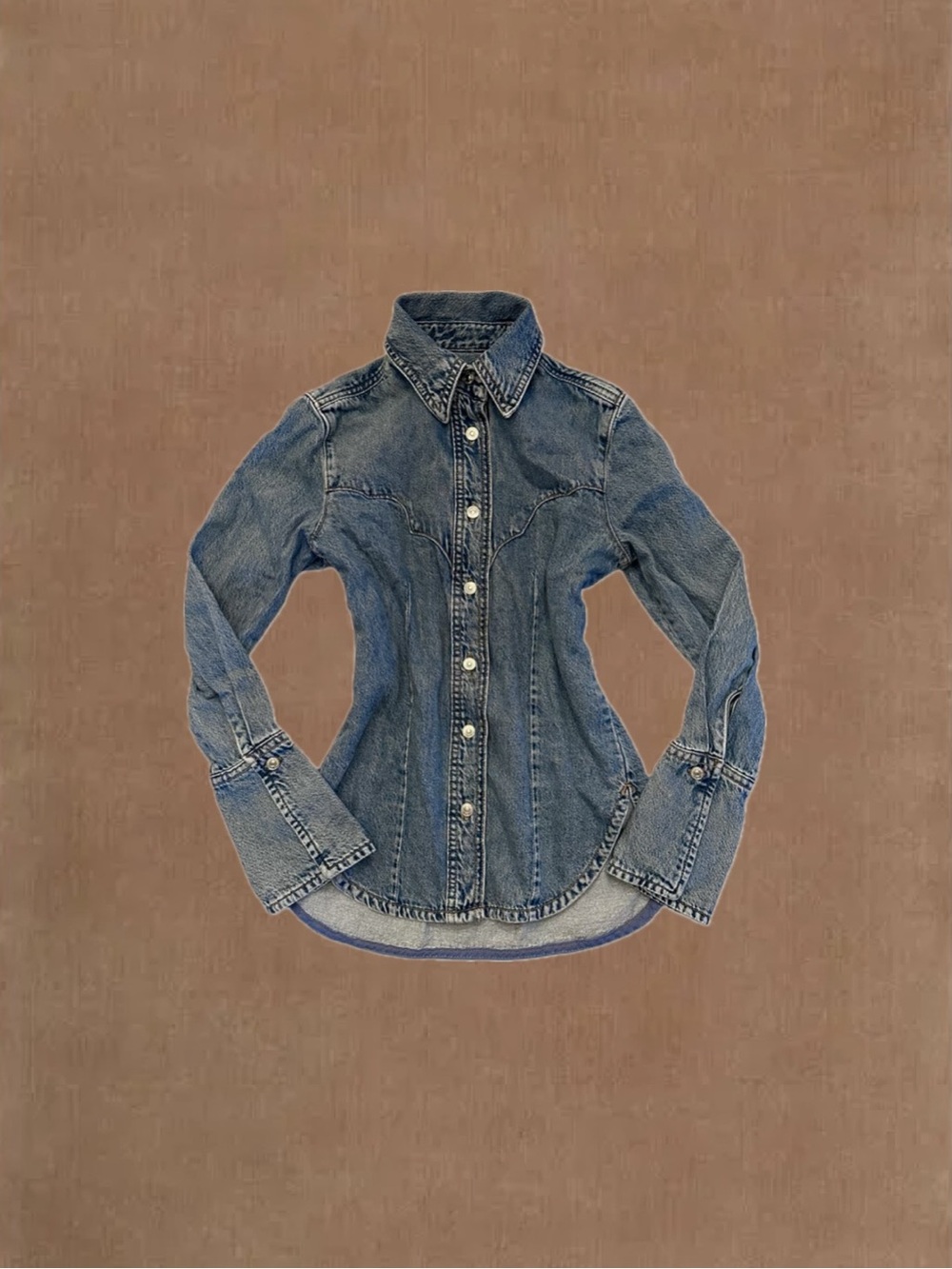 Mango Denim Western Top